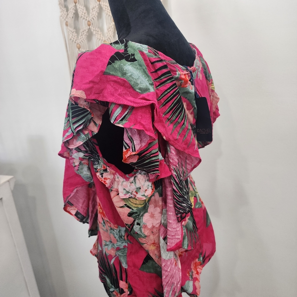 [ Rachel Roy] Women's,size XL new with tags CUTEST TROPICAL/ FLORAL BLOUSE🌺💠🌸 - Picture 5 of 16